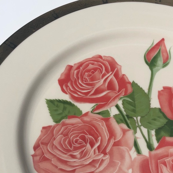 Gorham 1976 America Pink Roses True Vintage Fine China Porcelain Art Plate - Picture 6 of 12